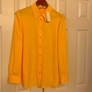 Tory Burch Yellow Button-Up Blouse
